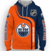 Edmonton Oilers Half Color 3D Printed Pullover Hoodie