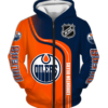 Edmonton Oilers Half Color 3D Printed Zipper Hoodie Jacket