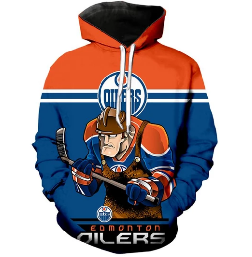 Edmonton Oilers Logo 3D Printed Pullover Hoodie
