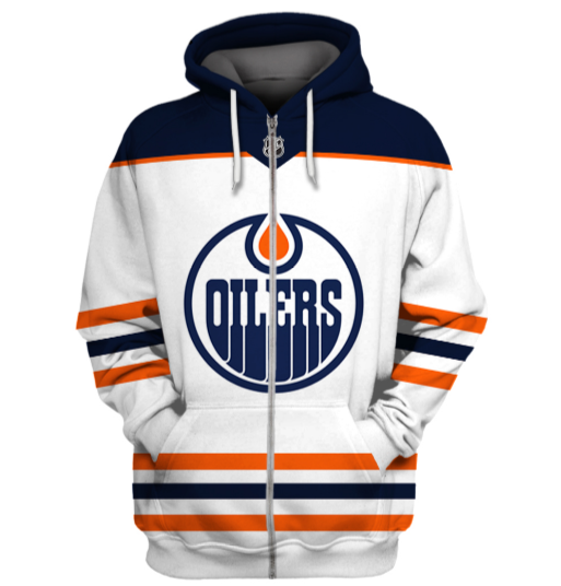 Edmonton Oilers Symbol 3D Zipper Hoodie Jacket