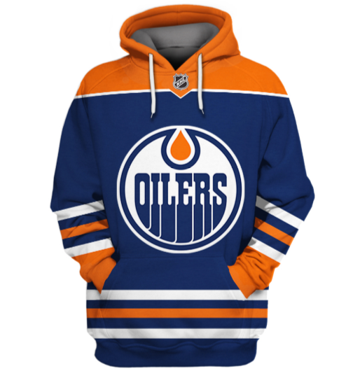 Edmonton Oilers Symbol Blue 3D Pullover Hoodie