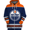 Edmonton Oilers Symbol Blue 3D Zipper Hoodie Jacket