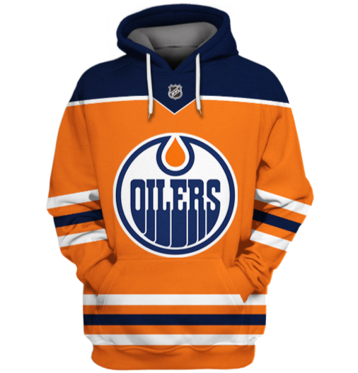 Edmonton Oilers Symbol Orange 3D Pullover Hoodie
