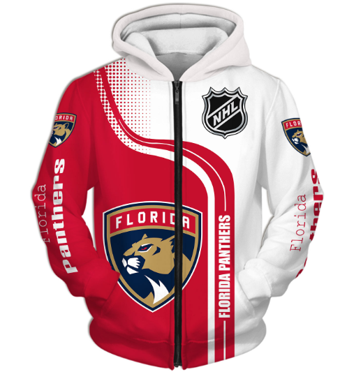 Florida Panthers Half Color 3D Printed Zipper Hoodie Jacket