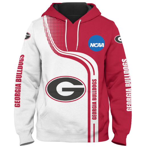 Georgia Bulldogs Half Color 3D Printed Pullover Hoodie