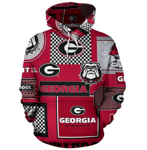 Georgia Bulldogs Red 3D Pullover Hoodie