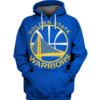 Golden State Warriors Blue Simple 3D Printed Pullover Hoodie