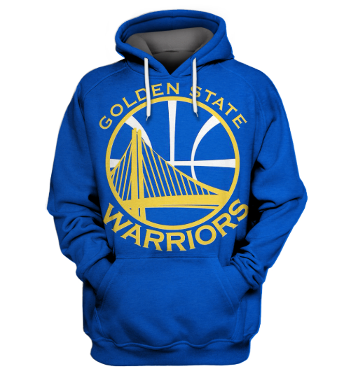 Golden State Warriors Blue Simple 3D Printed Pullover Hoodie