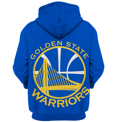 Golden State Warriors Blue Simple 3D Printed Zipper Hoodie Jacket - Image 2