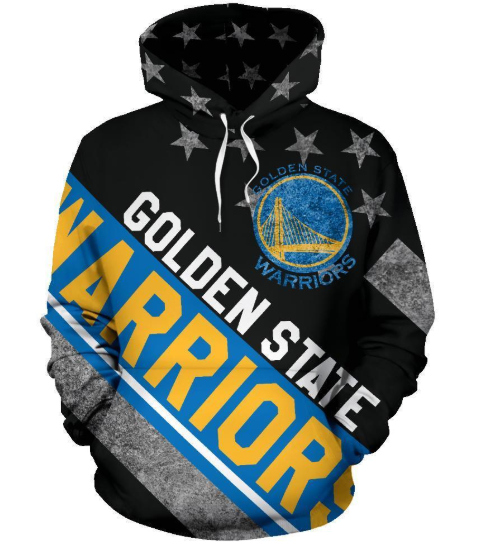 Golden State Warriors Stripe With Stars 3D Printed Pullover Hoodie