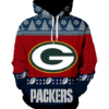 Green Bay Packers 3D Pattern Pullover Hoodie