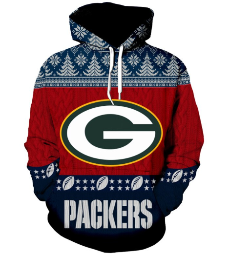 Green Bay Packers 3D Pattern Pullover Hoodie