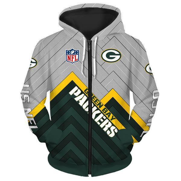 Green Bay Packers 3D Zipper Hoodie Jacket