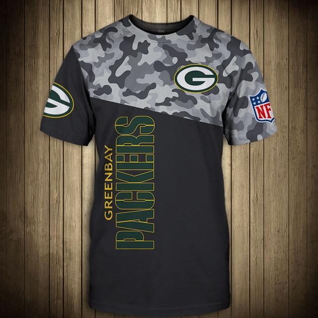 Green Bay Packers Half Camo 3D T-Shirt