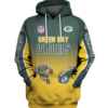 Green Bay Packers Name In Sleeve 3D Pullover Hoodie