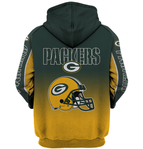 Green Bay Packers Name In Sleeve 3D Pullover Hoodie - Image 2