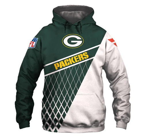 Green Bay Packers Top Logo 3D Pullover Hoodie