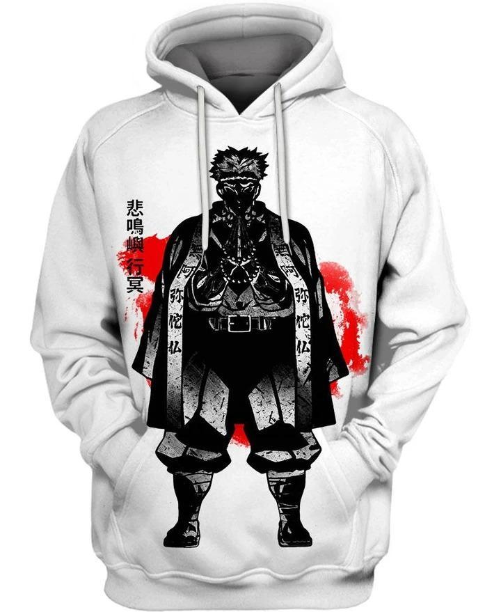 Himejima Gyoumei - Demon Slayer - Kimetsu No Yaiba 3D Pullover Hoodie V3