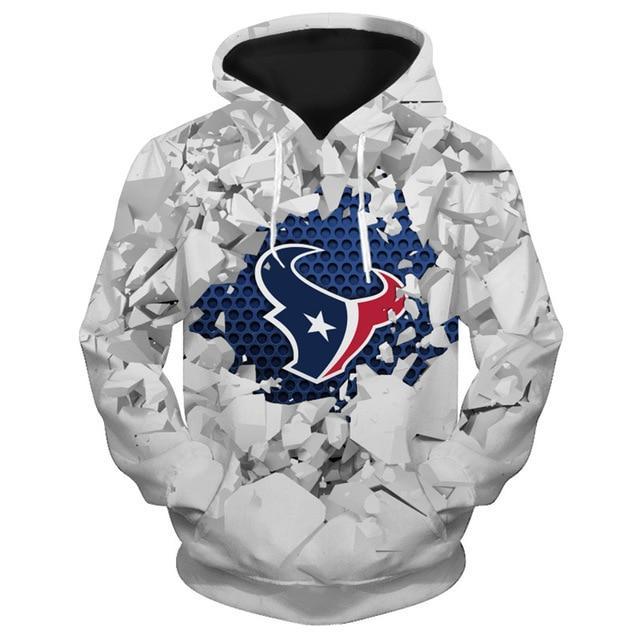 Houston Texans Beehives Pattern 3D Pullover Hoodie