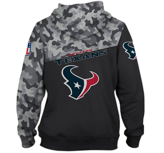Houston Texans Half Camo 3D Pullover Hoodie - Image 2