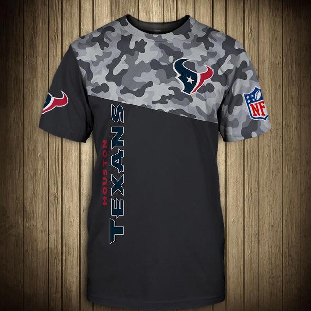 Houston Texans Half Camo 3D T-Shirt