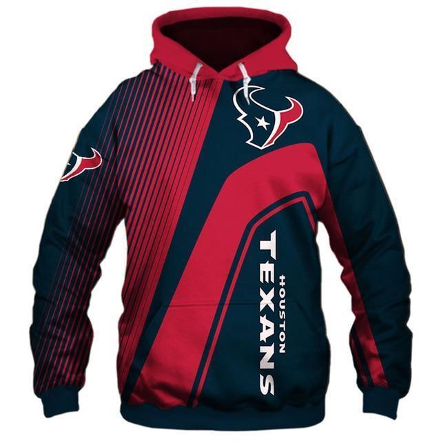 Houston Texans Hooded Matching Stripe 3D Pullover Hoodie