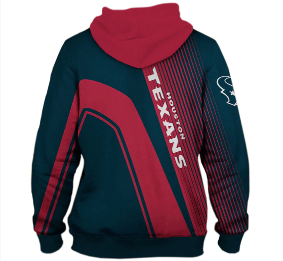 Houston Texans Hooded Matching Stripe 3D Pullover Hoodie - Image 2