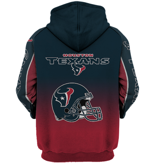 Houston Texans Name In Sleeve 3D Pullover Hoodie - Image 2