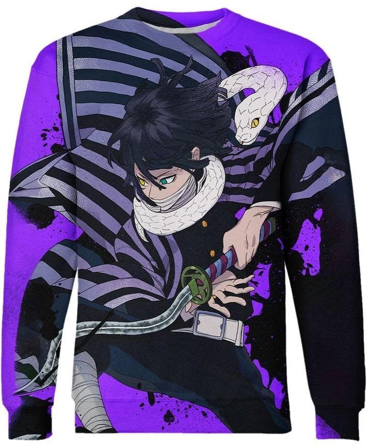 Iguro Obanai - Demon Slayer - Kimetsu No Yaiba 3D Crewneck Sweatshirt V2