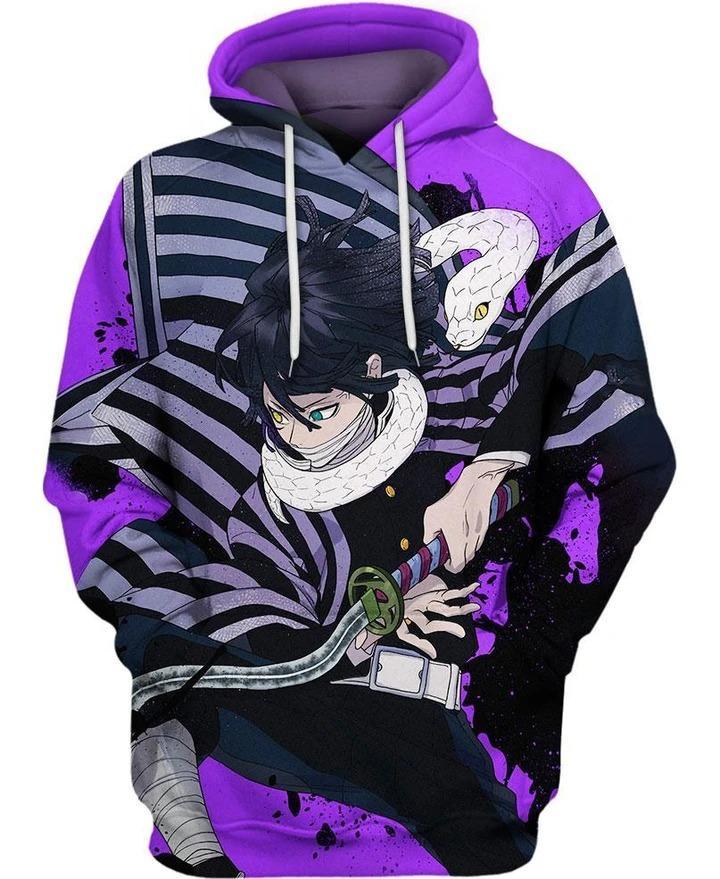 Iguro Obanai - Demon Slayer - Kimetsu No Yaiba 3D Pullover Hoodie V2