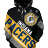 Indiana Pacers Stripe With Stars 3D Printed Pullover Hoodie