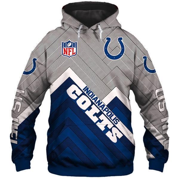 Indianapolis Colts 3D Logo Name Printed Pullover Hoodie