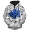 Indianapolis Colts Beehives Pattern 3D Zipper Hoodie Jacket