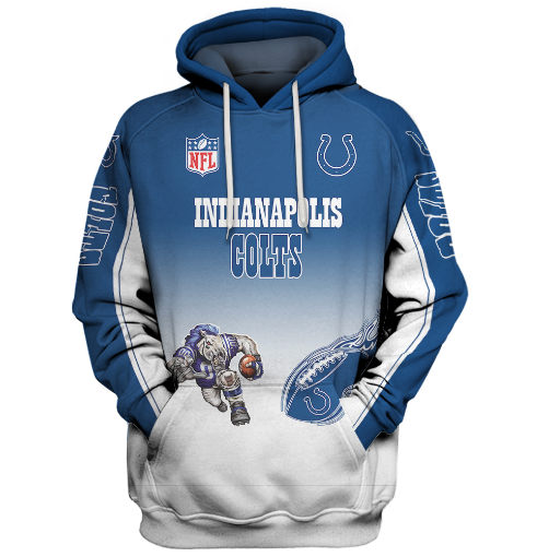 Indianapolis Colts Name In Sleeve 3D Pullover Hoodie