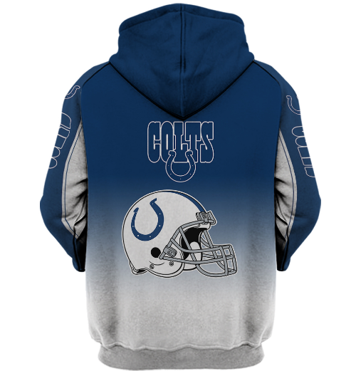 Indianapolis Colts Name In Sleeve 3D Pullover Hoodie - Image 2
