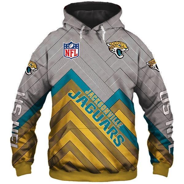 Jacksonville Jaguars 3D Logo Name Printed Pullover Hoodie