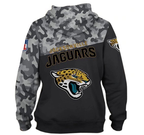 Jacksonville Jaguars Half Camo 3D Pullover Hoodie - Image 2