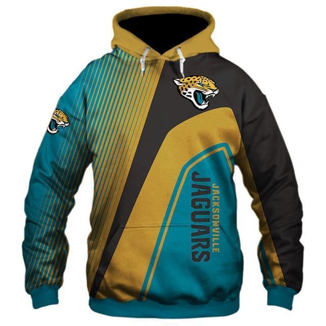 Jacksonville Jaguars Hooded Matching Stripe 3D Pullover Hoodie