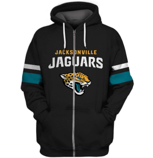 Jacksonville Jaguars Simple Logo 3D Printed Zipper Hoodie Jacket