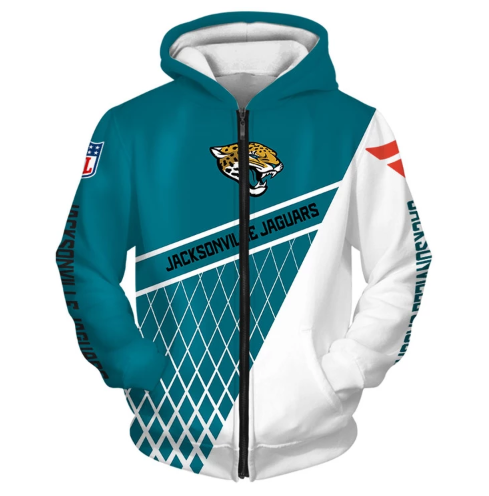 Jacksonville Jaguars Top Logo 3D Zipper Hoodie Jacket