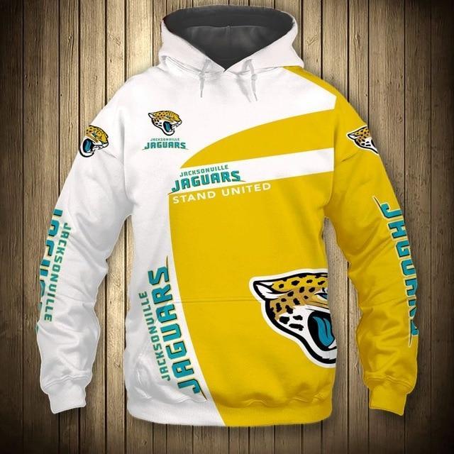 Jacksonville Jaguars White Hood 3D Pullover Hoodie