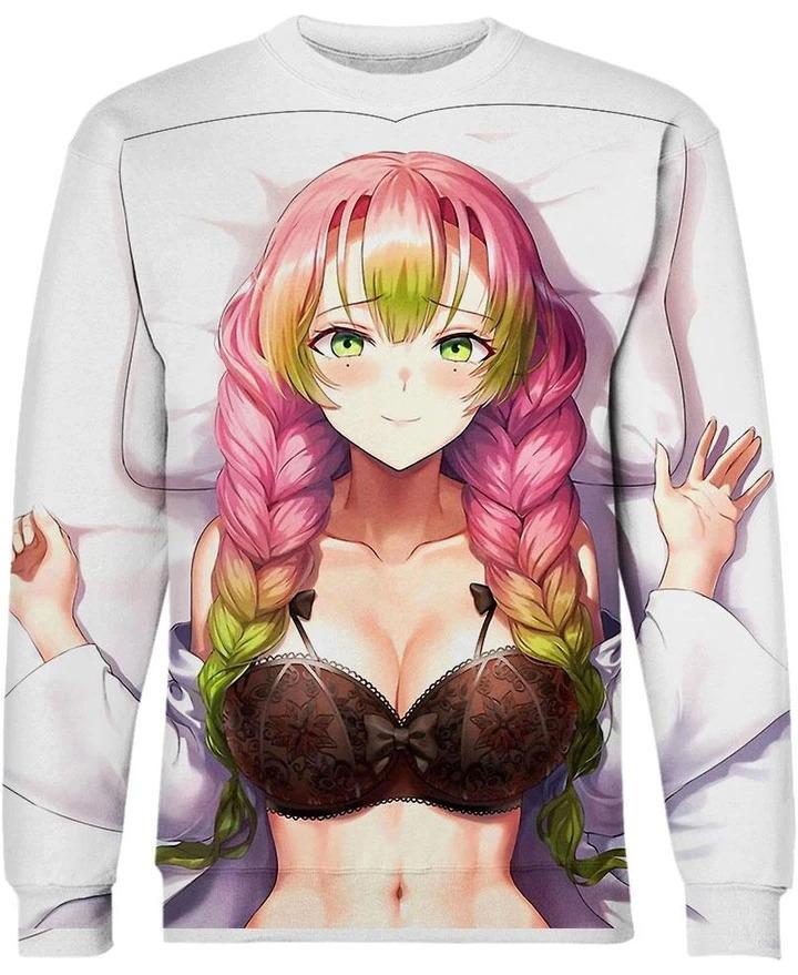 Kanroji Mitsuri - Demon Slayer - Kimetsu No Yaiba 3D Crewneck Sweatshirt V3