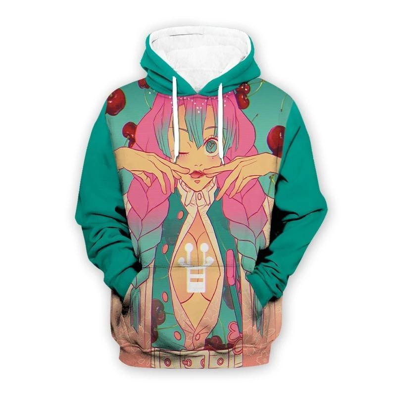 Kanroji Mitsuri - Demon Slayer - Kimetsu No Yaiba 3D Pullover Hoodie V1