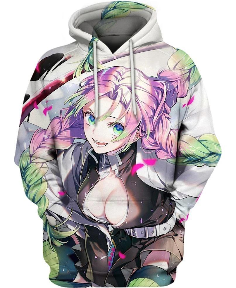 Kanroji Mitsuri - Demon Slayer - Kimetsu No Yaiba 3D Pullover Hoodie V2