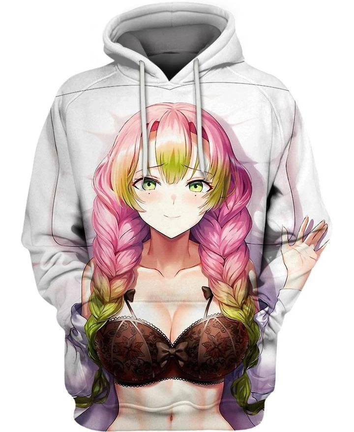 Kanroji Mitsuri - Demon Slayer - Kimetsu No Yaiba 3D Pullover Hoodie V3
