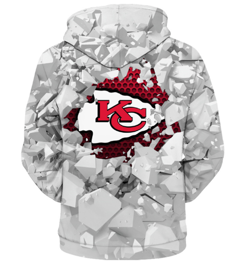 Kansas City Chiefs Beehives Pattern 3D Zipper Hoodie Jacket - Image 2