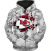 Kansas City Chiefs Beehives Pattern 3D Zipper Hoodie Jacket