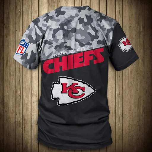 Kansas City Chiefs Half Camo 3D T-Shirt - Image 2