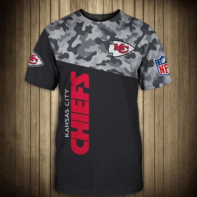 Kansas City Chiefs Half Camo 3D T-Shirt