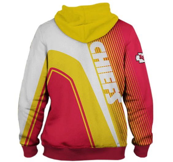 Kansas City Chiefs Hooded Matching Stripe 3D Pullover Hoodie - Image 2